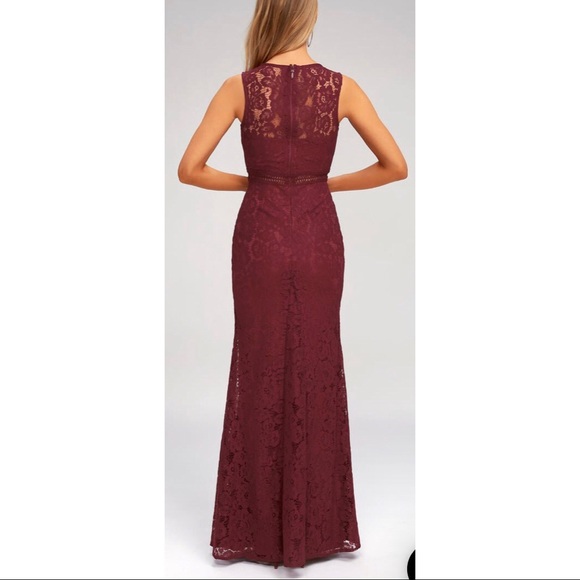 Lulu’s XS Burgundy Lace Dress - Picture 3 of 6
